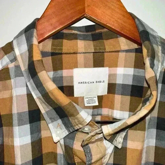 American Eagle Plaid Long Sleeve Button Down Shirt XXL / Perfect for Fall! - Picture 2 of 13
